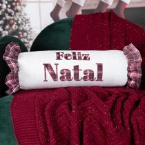 Almofada Natalina Babado 20cm X 48cm Feliz Natal