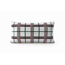 Almofada Natalina Xadrez 55x35 Branco/Vermelho/Verde Big Tricot