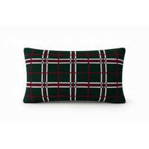 Almofada Natalina Xadrez 55x35 Verde/Vermelho/Branco Big Tricot