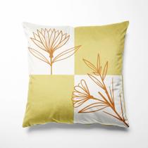 Almofada Natural Flor Laranja 40x40cm - Serigrafada Frente e Verso Almofada Natural Flor Laranja 40x40cm - Serigrafada Frente e Verso