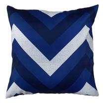 Almofada Náutica Âncora De Navio Chevron Azul C/ Bege 45x45 Almofada Náutica Âncora De Navio Chevron Azul C/ Bege 45x45