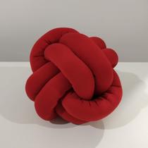 Almofada Nó Escandinavo Decorativa Nozinho Sofá Luxo Vermelho