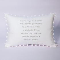 Almofada oração Santo Anjo branca
