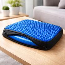Almofada Ortopédica em Gel para Assento Favo de Mel Almofada Ergonômica Antiderrapante com Capa Lavável Alívio de Pressão para Escritório, Carro e