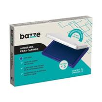 almofada p/ carimbo nº 3 com tinta azul 10cm c/ tampa metal fundo bazze