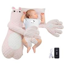 Almofada Palma Calmante Nana Nenem Bebe Criança Sono Tranquilo Macio Confortavel USB Recarregavel Controle Remoto Seguro