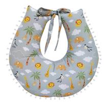 Almofada Para Amamentação Bebê Safari Cinza - Mãe e Filho Enxovais