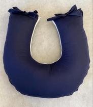 Almofada para amamentar Bebe Menino Liso Azul Marinho -Macia