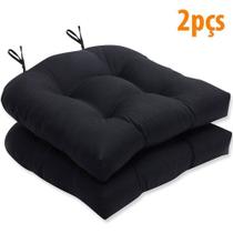 "Almofada Para Assento Futton Solid 40x40cm Preto 2Pçs" "Almofada Para Assento Futton Solid 40x40cm Preto 2Pçs"