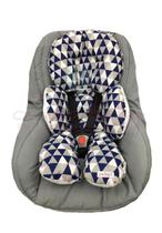 Almofada Para Bebe Conforto Suporte Carrinho Redutor Chevron Azul - Lika Baby