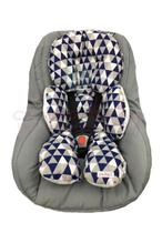 Almofada Para Bebe Conforto Suporte Carrinho Redutor Chevron Azul