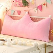 Almofada Para Cabeceira Cama Casal Box Pallets Leitura na Cama Encosto Lombar Decoração Rosa Capa com Zíper