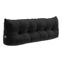 Almofada Para Cabeceira Encosto Apoio Lombar Spot 195cm Com Porta Celular Veludo - Abmaza Cor Preto Almofada Para Cabeceira Encosto Apoio Lombar Spot 195cm Com Porta Celular Veludo - Abmaza Cor Preto