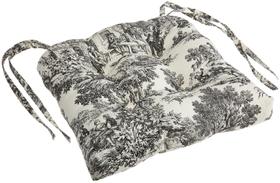 Almofada para Cadeira Ellis Curtain 36 cm Preto com Estampa Toile 1 Unidade Almofada para Cadeira Ellis Curtain 36 cm Preto com Estampa Toile 1 Unidade