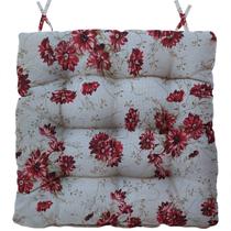 Almofada Para Cadeira Futton Firenze 40x40cm Flores Vermelha