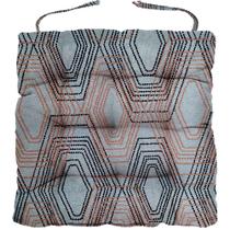 Almofada Para Cadeira Futton Wendy 40x40cm Geométrico Laranja