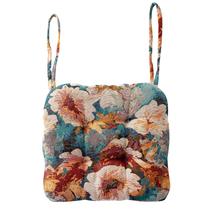 Almofada para cadeira vctops com estampa floral 41 x 41 cm, macia, com amarras Almofada para cadeira vctops com estampa floral 41 x 41 cm, macia, com amarras