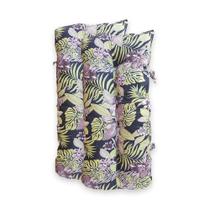 Almofada Para Cadeiras de Bambu e Vime Preto Folhas