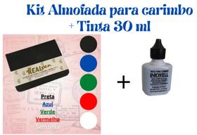 Almofada para carimbo (carimbeira) + tinta de 30ml para carimbos de madeira Almofada para carimbo (carimbeira) + tinta de 30ml para carimbos de madeira