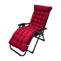 Almofada para espreguiçadeira de pátio Pasrdqoyp 155 cm, vermelho vinho