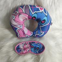 Almofada Para Pescoço Com Máscara de Dormir Viagem Descanso Macio Estampa Digital