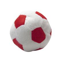 Almofada pelucia bola p - 15 cm branca e vermelha