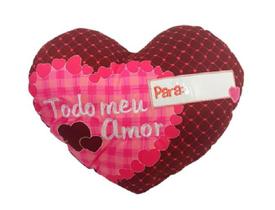 Almofada Pelucia Coração Com Frase