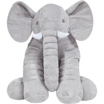 Almofada pelúcia elefante gigante cinza buba 48cm