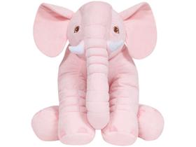 Almofada Pelúcia Infantil Elefante Gigante Rosa 60cm 7562 Buba
