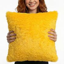 Almofada Pelúcia Pelo Curto Luxo Decoração Sala Amarelo 40x40 Novadecora Almofada Pelúcia Pelo Curto Luxo Decoração Sala Amarelo 40x40 Novadecora