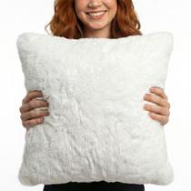 Almofada Pelúcia Pelo Curto Luxo Decoração Sala Branca 40x40 Novadecora Almofada Pelúcia Pelo Curto Luxo Decoração Sala Branca 40x40 Novadecora