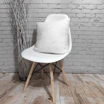 Almofada Pelúcia Pelo Curto Luxo Decoração Sala Branca 40x40 Novadecora