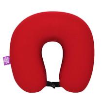 Almofada Pescoço Microperolas Liso Vermelho/Preto