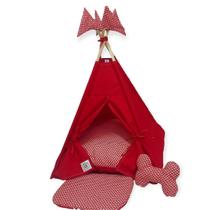 Almofada Pet Cama Cabana Quadrada Vermelha G