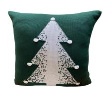 Almofada Pinheiro Tricot 50x50 Verde/Branco