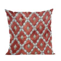 Almofada Plutus Brands Veludo Majestic Vermelha e Cinza 61x61 cm Almofada Plutus Brands Veludo Majestic Vermelha e Cinza 61x61 cm