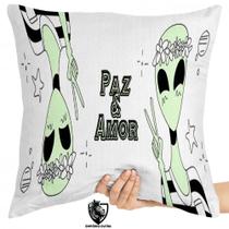 Almofada Premium 45x45 alien paz e amor et alienigena