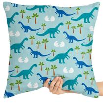 Almofada Premium 45x45 dinossauros azuis