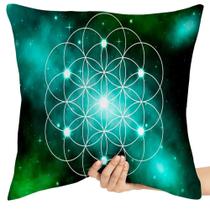 Almofada Premium 45x45 geometria sagrada verde