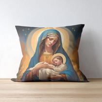 Almofada Premium 45x45 Mãe Maria e Jesus colo Almofada Premium 45x45 Mãe Maria e Jesus colo