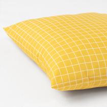 Almofada Quadrada Grande - Xadrez Amarelo e Branco Almofada Quadrada Grande - Xadrez Amarelo e Branco