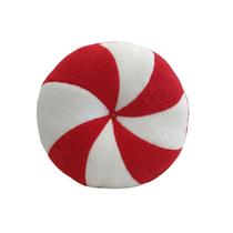 Almofada redonda doce vermelha e branco 35cm dinatale Almofada redonda doce vermelha e branco 35cm dinatale