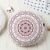 Almofada Redonda Estampada Mandala 45x45cm Provence Vinho