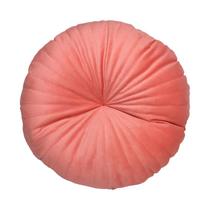 Almofada Redonda Rendy em Veludo Rosa Coral Almofada Redonda Rendy em Veludo Rosa Coral