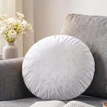 Almofada Redonda Veludo Premium Decorativa com Zíper Invisível 35cm Várias Cores