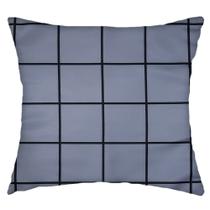 Almofada + Refil Estampa Grid Quadrados Cinza Sarja 45x45cm