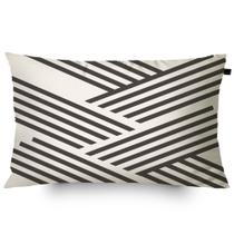 Almofada Retangular Algodão Serigrafada Aram 30x50cm Preto