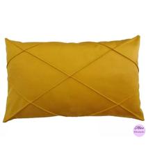 Almofada Retangular Baguete Suede Drapeada 30x50cm (COM REFIL DE SILICONE )