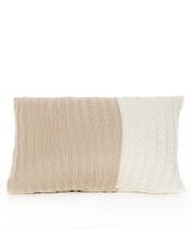 Almofada Retangular Big Tricô 30 x 50 Bicolor Bege é off white