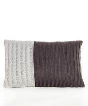 Almofada Retangular Big Tricô 30 x 50 grafite e cinza prata